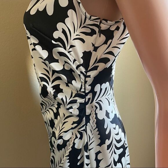Maggy London Satin Damask Print Sheath Dress Size 8 Wedding Party Dress - Picture 6 of 9